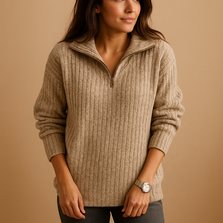 Half-Zip-Pullover mit Stehkragen für Damen | Marije