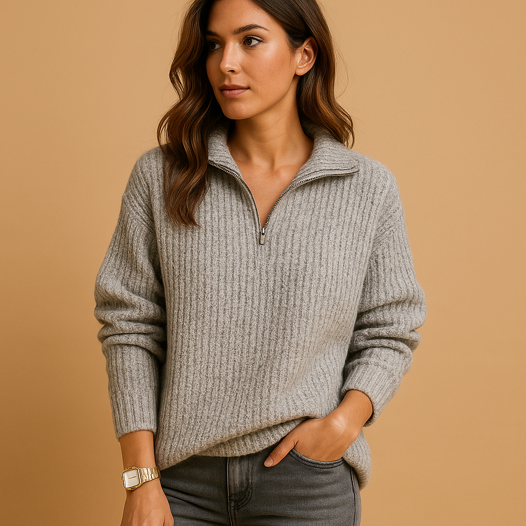 Half-Zip-Pullover mit Stehkragen für Damen | Marije