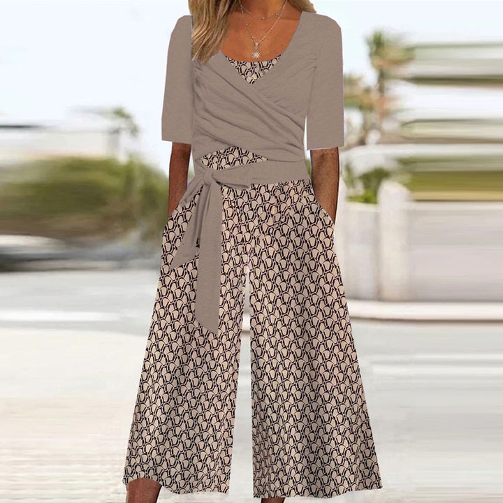 Eleganter Print-Jumpsuit mit Seitentaschen für den Alltag