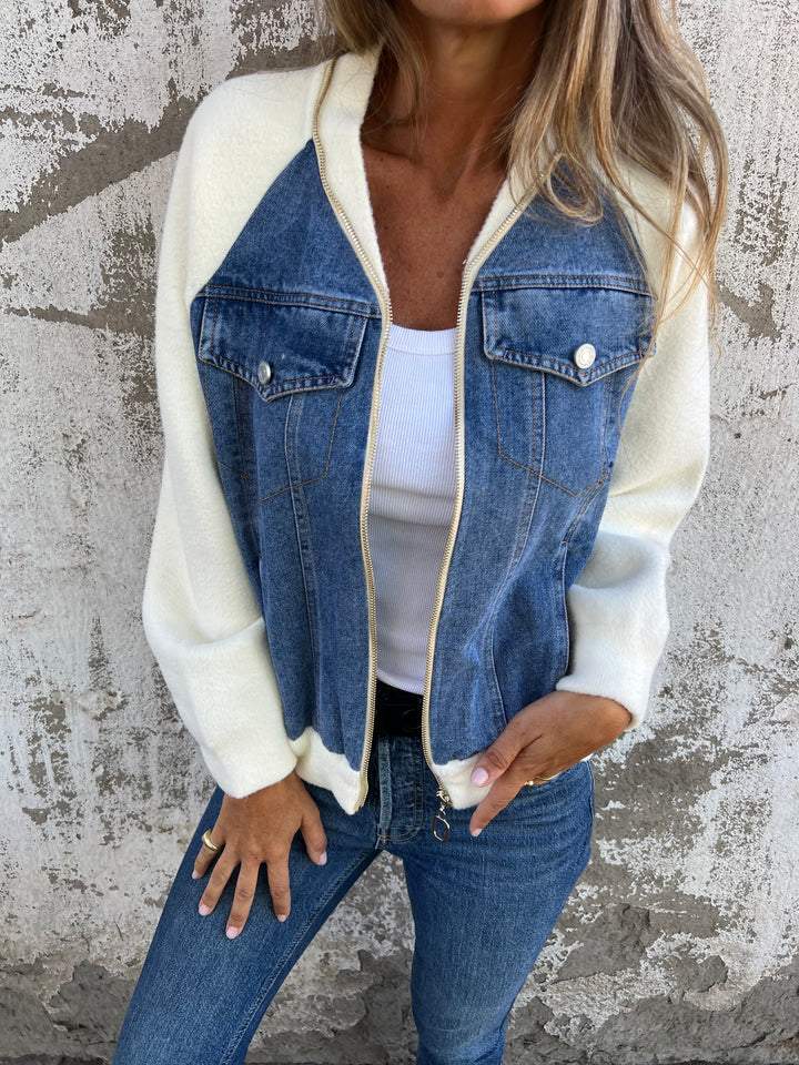 CasualTrend™ | Lässige Damenjacke mit V-Ausschnitt und Reißverschluss