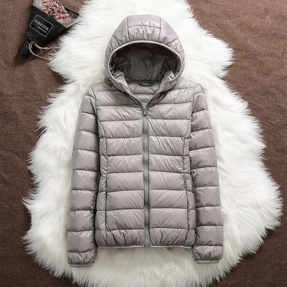 Nord – Neue Jacke mit weißen Entenfedern