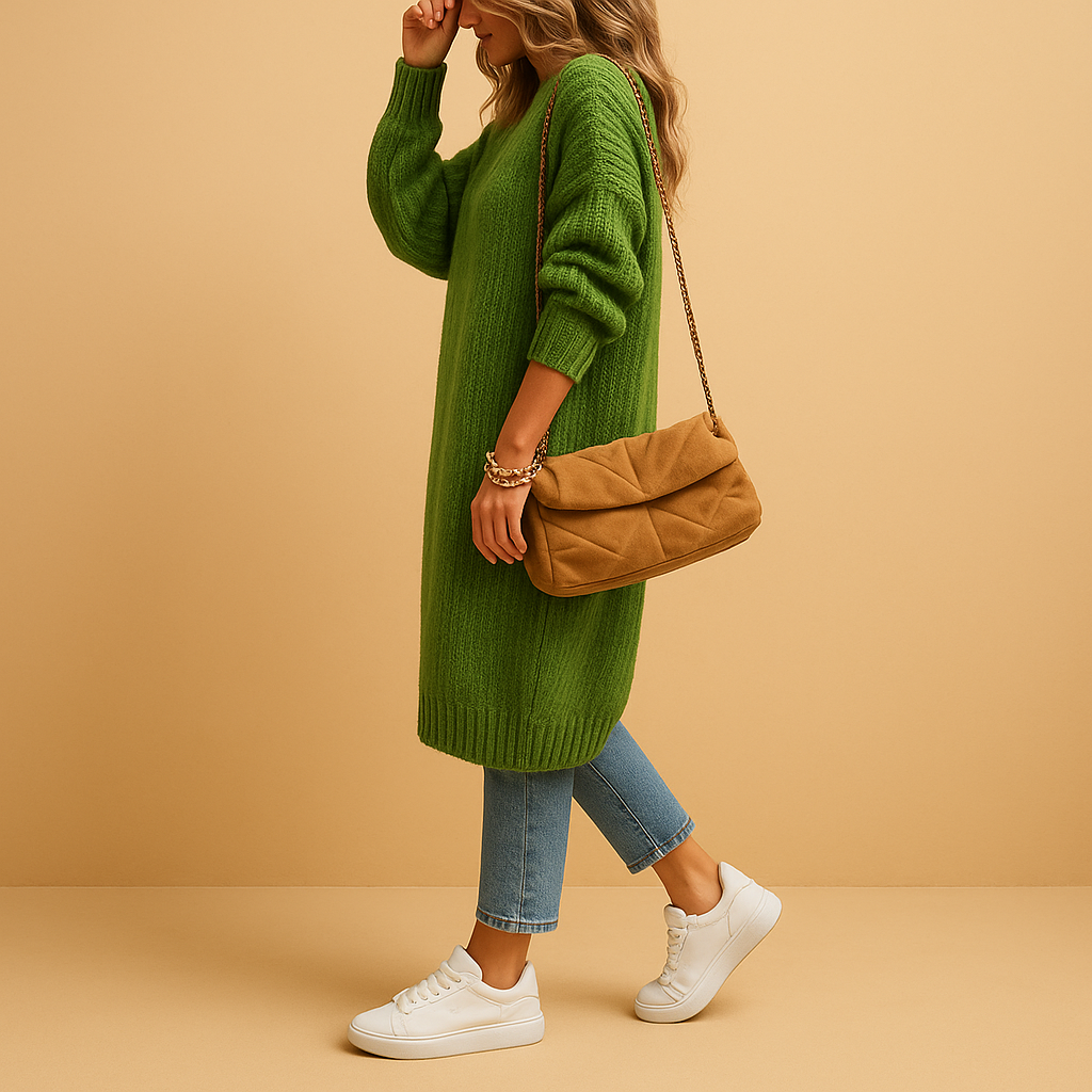 Klassische gestrickte Damenstrickjacke mit offener Vorderseite | Evelien