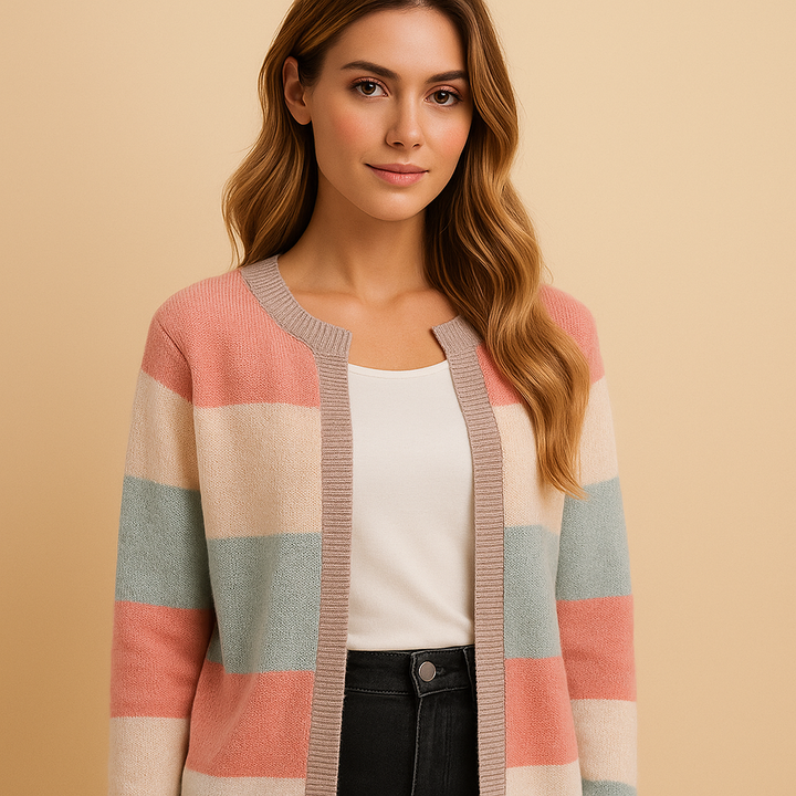 Langer offener Damenstrickmantel mit eleganter Passform | Marije