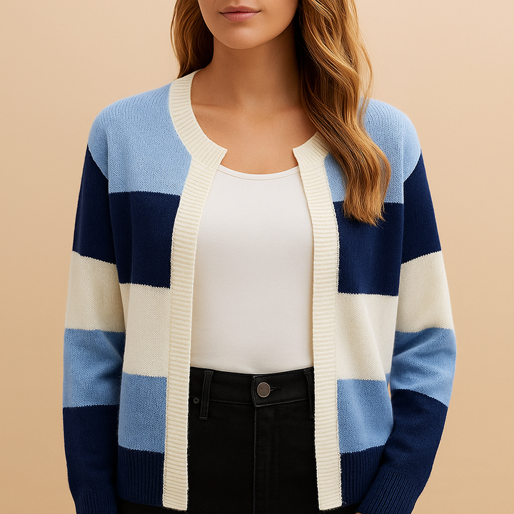 Langer offener Damenstrickmantel mit eleganter Passform | Marije