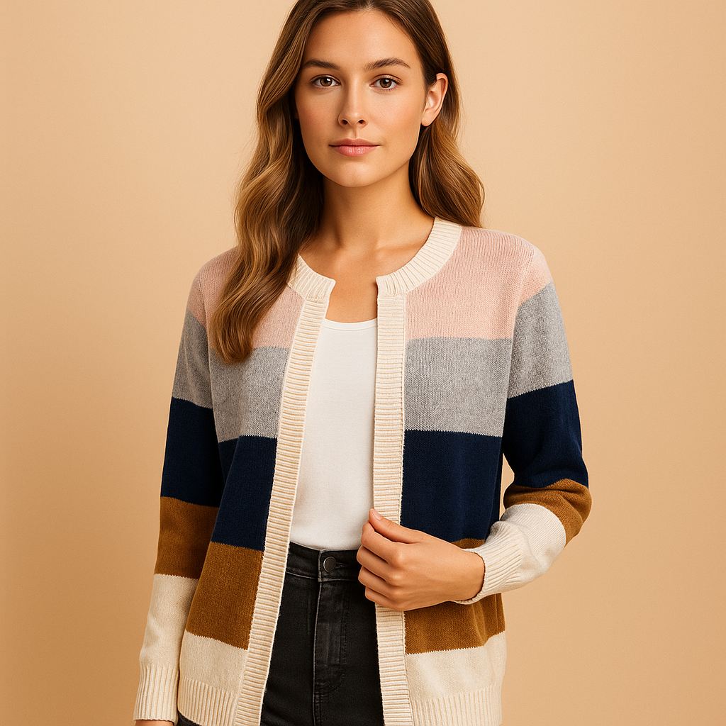 Langer offener Damenstrickmantel mit eleganter Passform | Marije