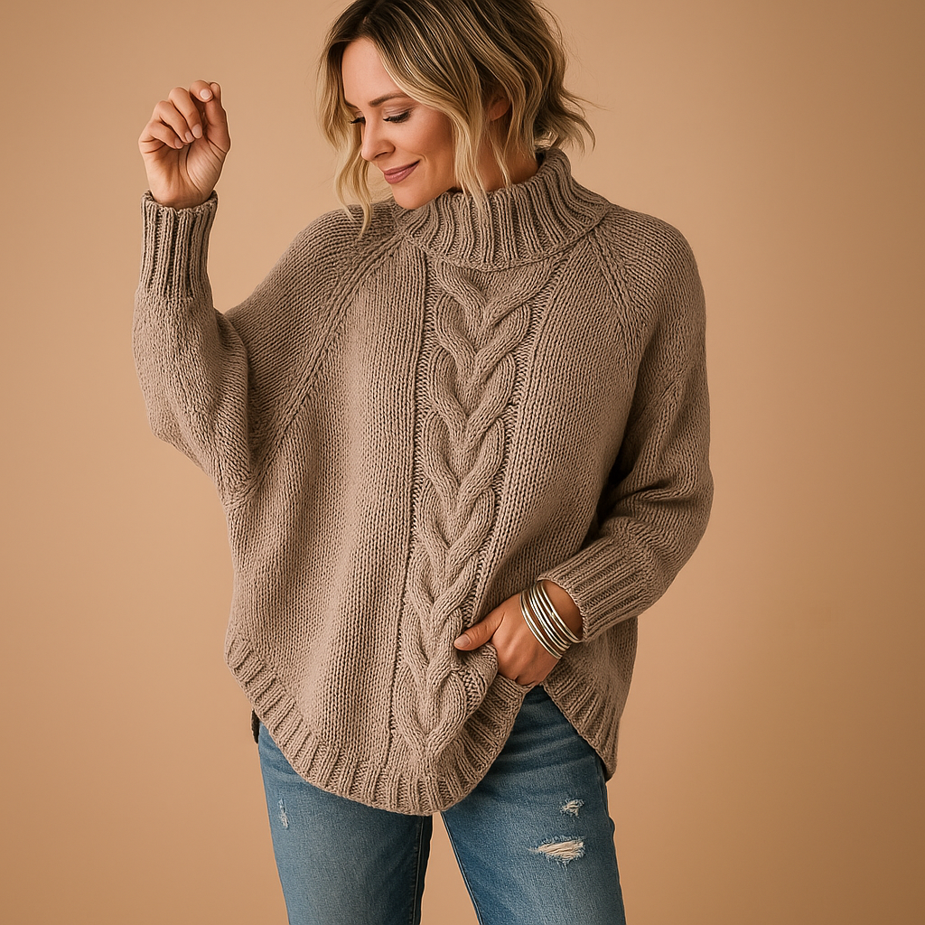 Langer grob gestrickter Pullover für Damen | Marieke
