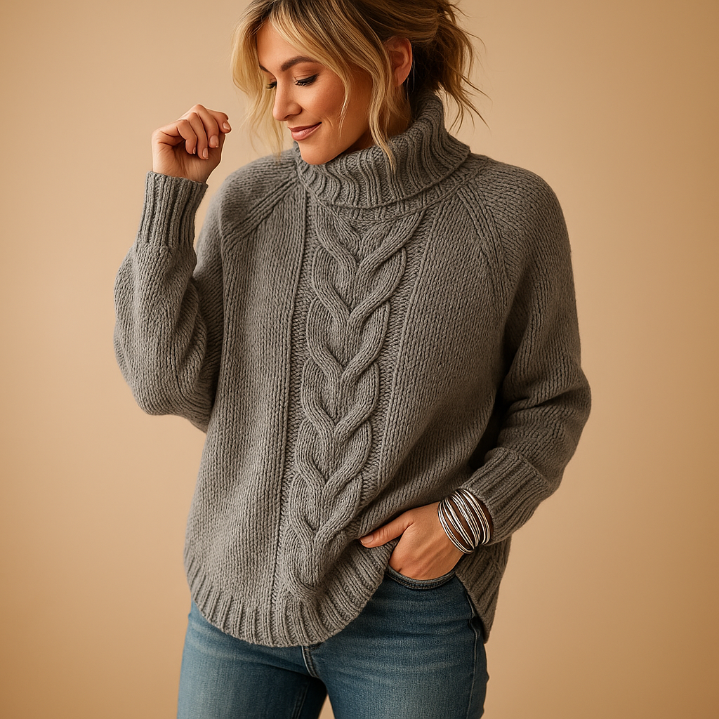Langer grob gestrickter Pullover für Damen | Marieke