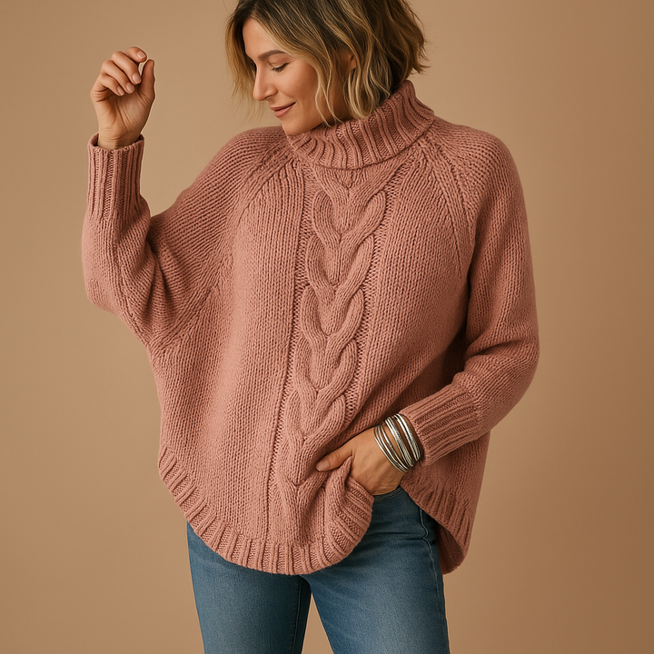 Langer grob gestrickter Pullover für Damen | Marieke