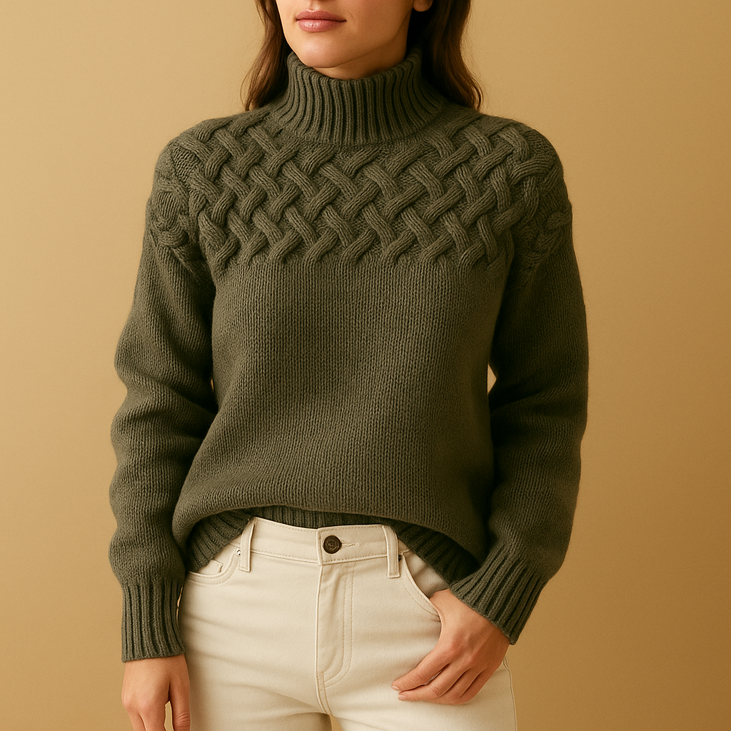 Langer Rollkragenpullover im Strickstil für Damen | Yfke
