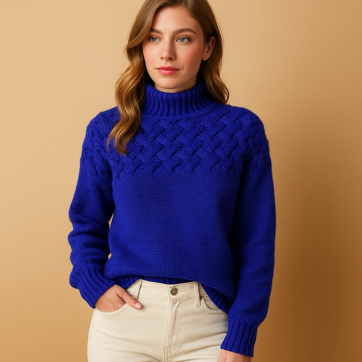 Langer Rollkragenpullover im Strickstil für Damen | Yfke