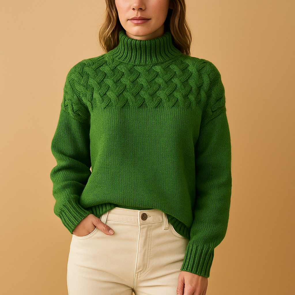 Langer Rollkragenpullover im Strickstil für Damen | Yfke