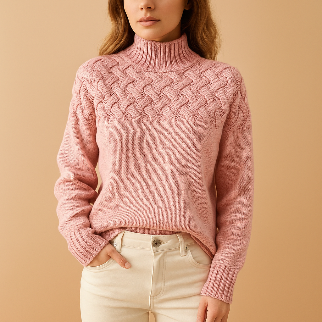 Langer Rollkragenpullover im Strickstil für Damen | Yfke