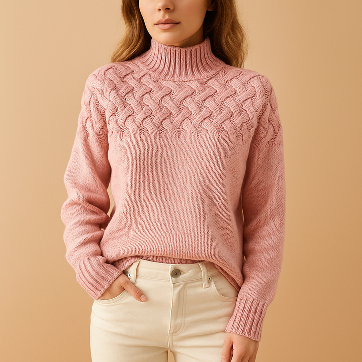 Langer Rollkragenpullover im Strickstil für Damen | Yfke