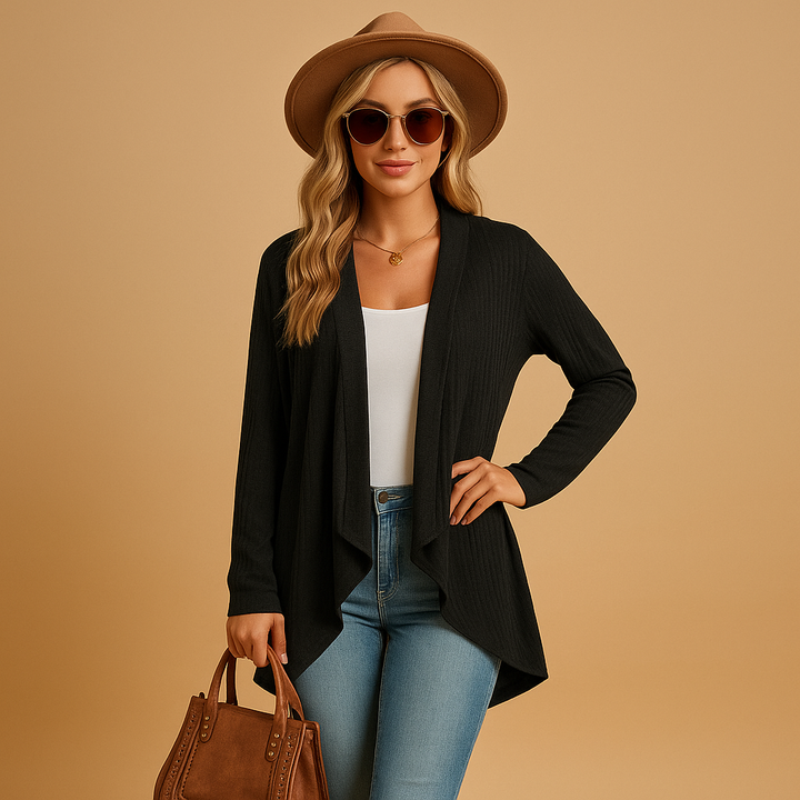 Lange gestrickte Strickjacke für Damen | Fenna
