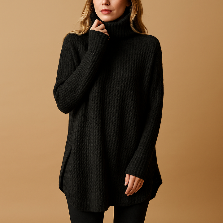 Langer warmer Pullover mit Muster für Damen | Mila