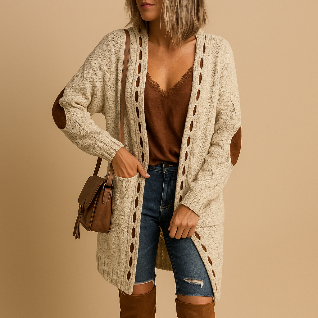 Leichtgewichtige Strickjacke mit Kapuze für Damen | Evelien
