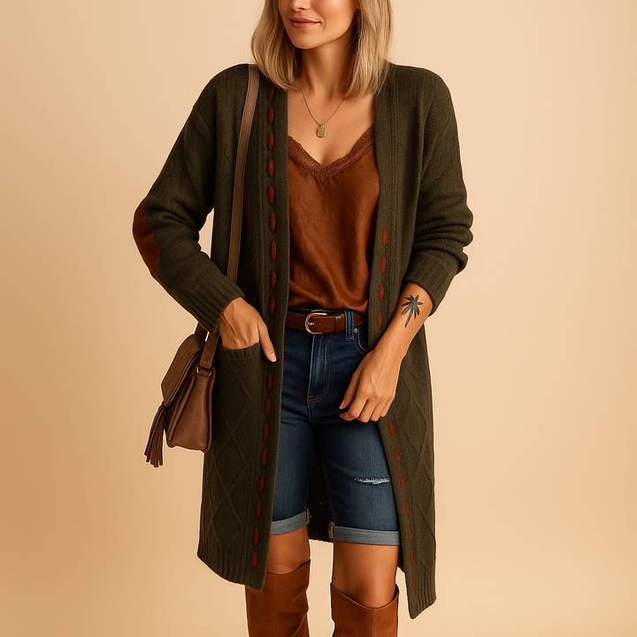 Leichtgewichtige Strickjacke mit Kapuze für Damen | Evelien