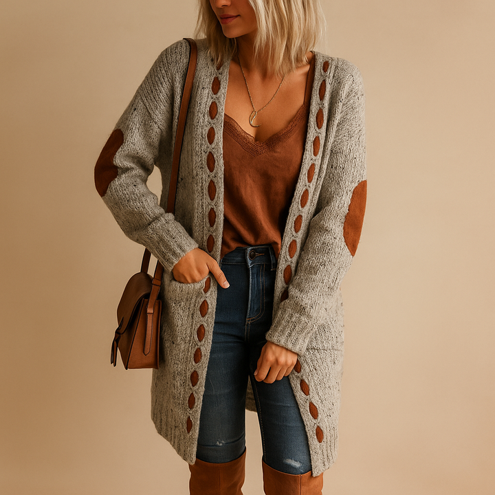 Leichtgewichtige Strickjacke mit Kapuze für Damen | Evelien