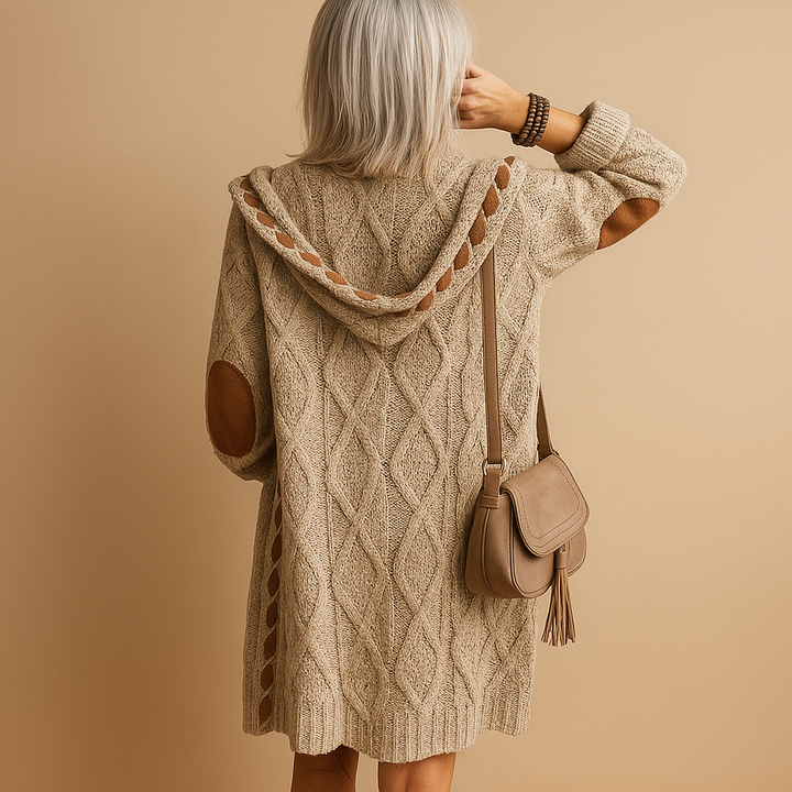 Leichtgewichtige Strickjacke mit Kapuze für Damen | Evelien