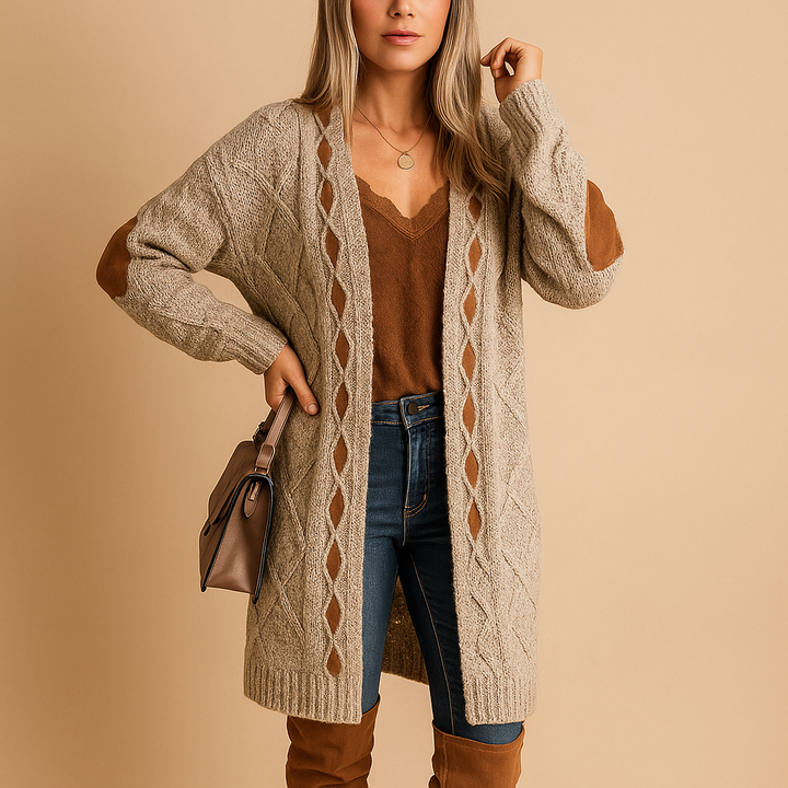 Leichtgewichtige Strickjacke mit Kapuze für Damen | Evelien
