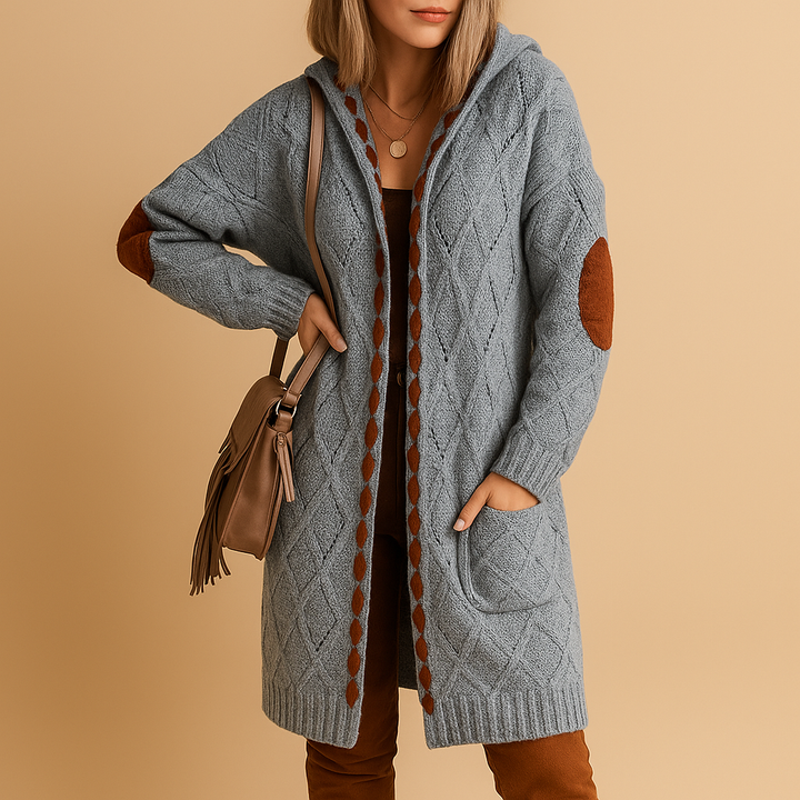 Leichtgewichtige Strickjacke mit Kapuze für Damen | Evelien