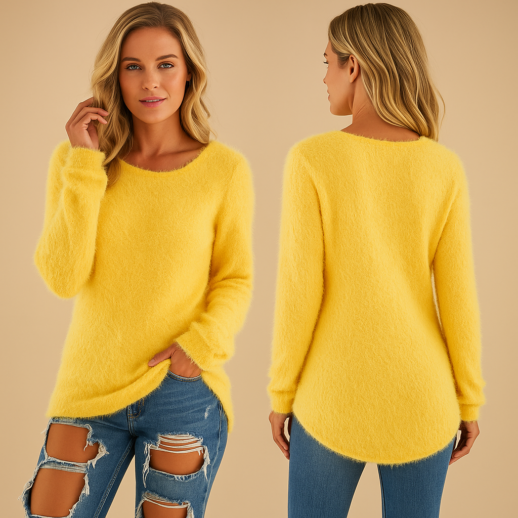 Leichter gestrickter Damenpullover mit Rundhalsausschnitt | Aniek