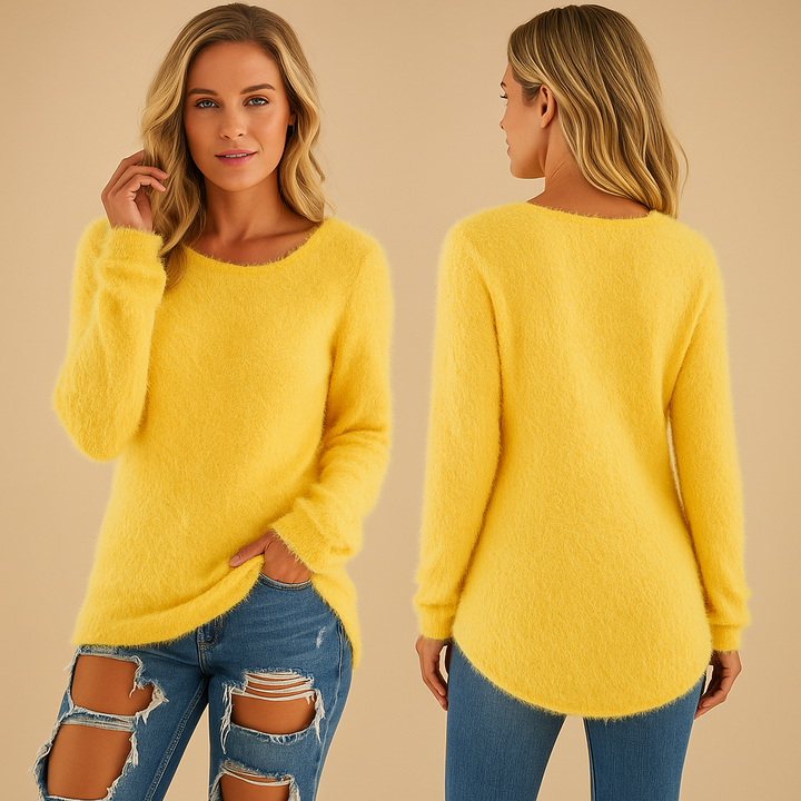 Leichter gestrickter Damenpullover mit Rundhalsausschnitt | Aniek