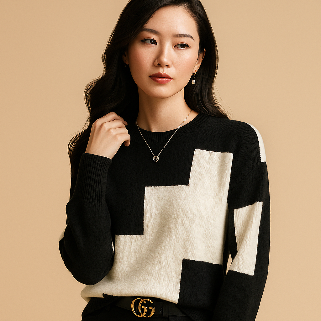 Locker fallender Damenpullover mit eleganter Passform und minimalistischem Design | Ylva