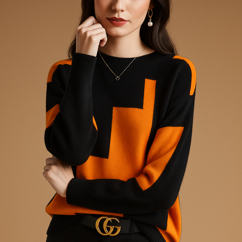 Locker fallender Damenpullover mit eleganter Passform und minimalistischem Design | Ylva