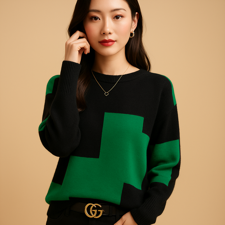 Locker fallender Damenpullover mit eleganter Passform und minimalistischem Design | Ylva