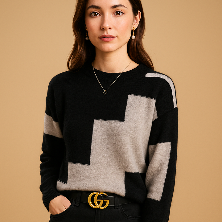 Locker fallender Damenpullover mit eleganter Passform und minimalistischem Design | Ylva