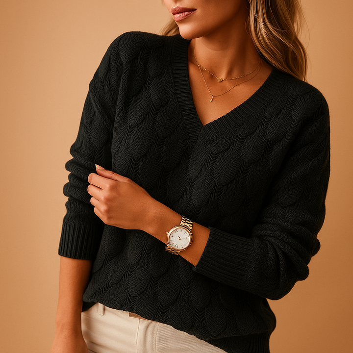 Minimalistischer Strickpullover für Damen | Lotte
