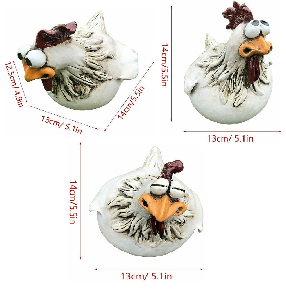 1+1 GRATIS | ChickenDeko - Garten Großäugige Hühnerstatuen