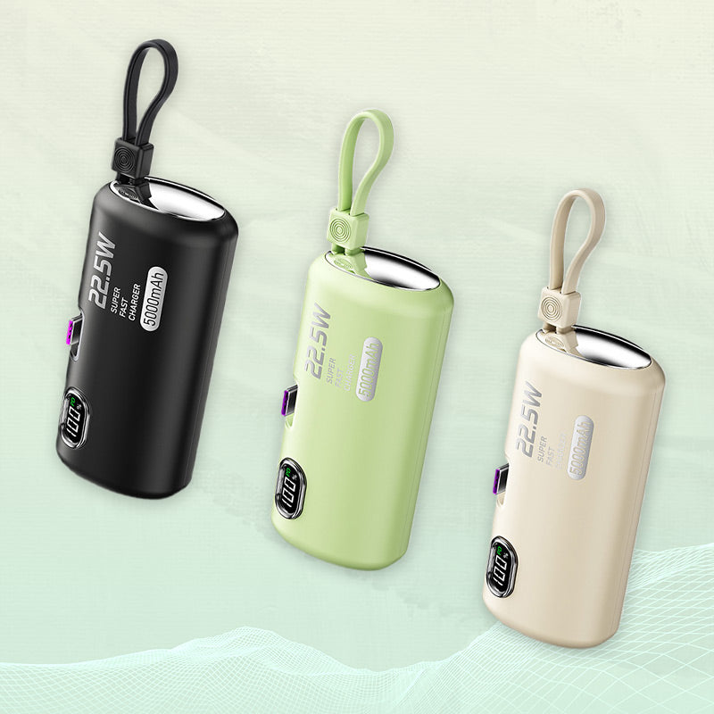 FastChargi - Tragbare Power Bank mit integrierten Kabeln