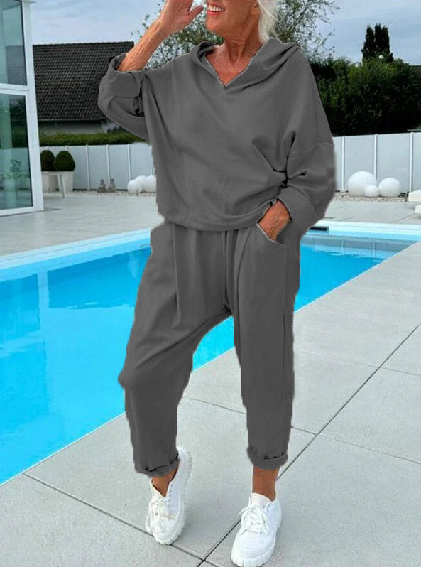Damen-Zweiteiler mit Kapuzen-Sweatshirt