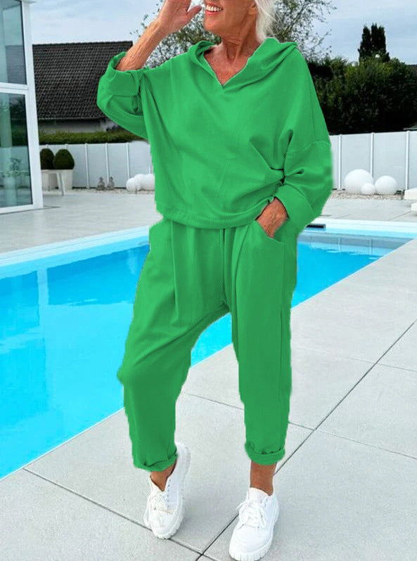 Damen-Zweiteiler mit Kapuzen-Sweatshirt