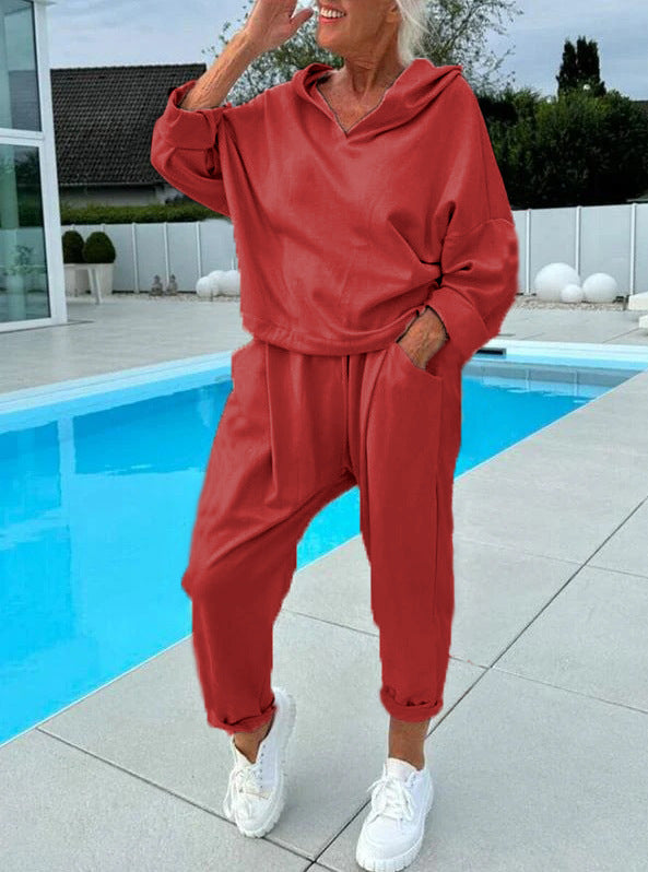 Damen-Zweiteiler mit Kapuzen-Sweatshirt