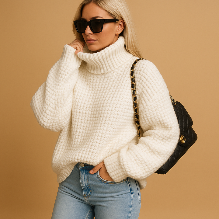 Warmer gestrickter Damenpullover | Marjolein