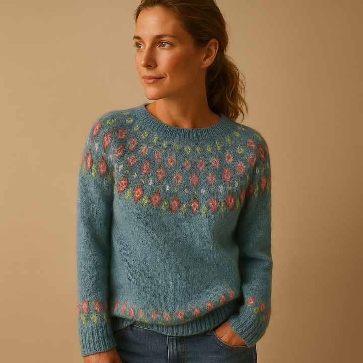 Wollpullover mit einzigartigem Muster für Damen | Lena