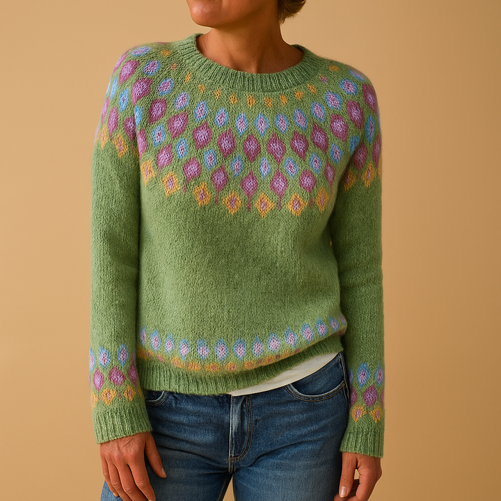 Wollpullover mit einzigartigem Muster für Damen | Lena