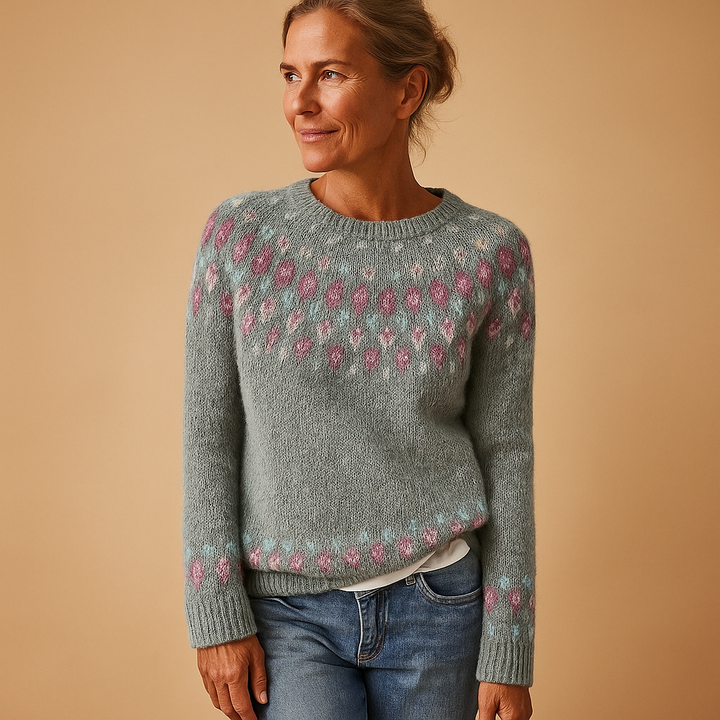 Wollpullover mit einzigartigem Muster für Damen | Lena
